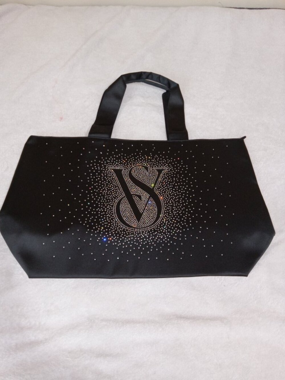 Victoria's Secret Shine Tote Bag 2024 Black Sparkle Rhinestone VS Shoulder